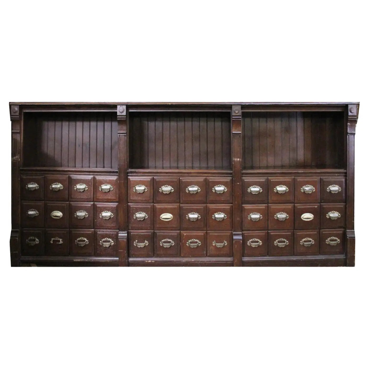 9FT Antique Early 20th Century Apothecary Cabinet