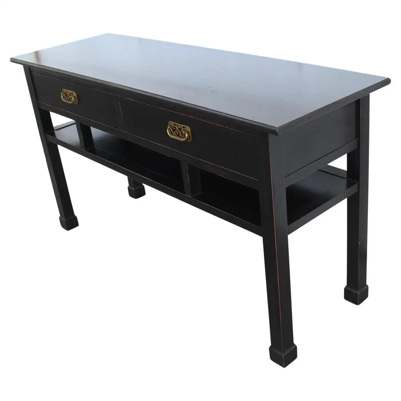 Chin Hua Baker Style Ebonized Console Table