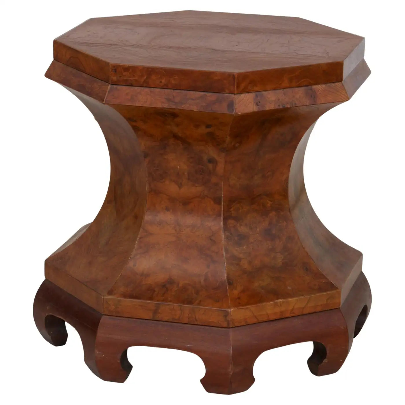 Italian Burl Biedermeier Pedestal Stool