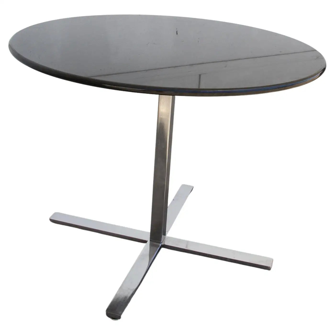 Steelcase 38” Diameter Round Granite Table with Stainless Base