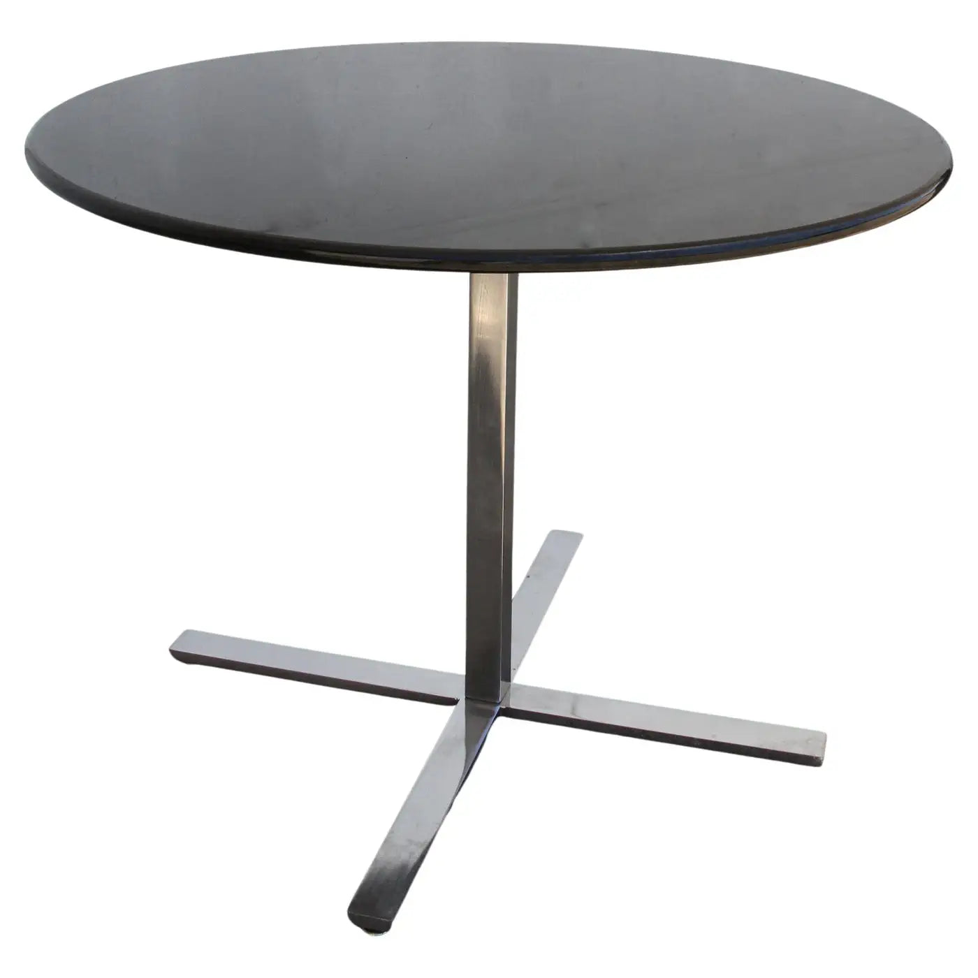 Steelcase 38” Diameter Round Granite Table with Stainless Base