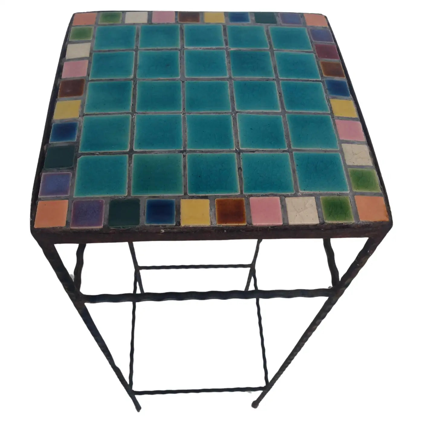 Wrought Iron Mosaic Tile pedestal stand