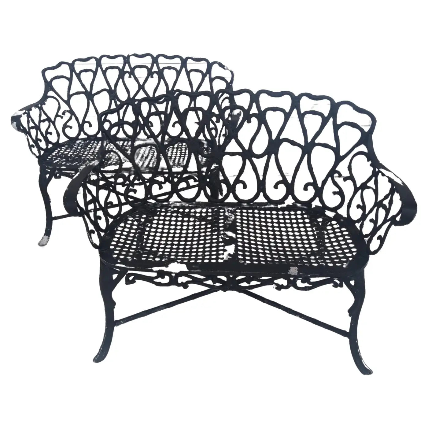 Frances Elkins Style Cast Aluminum Benches