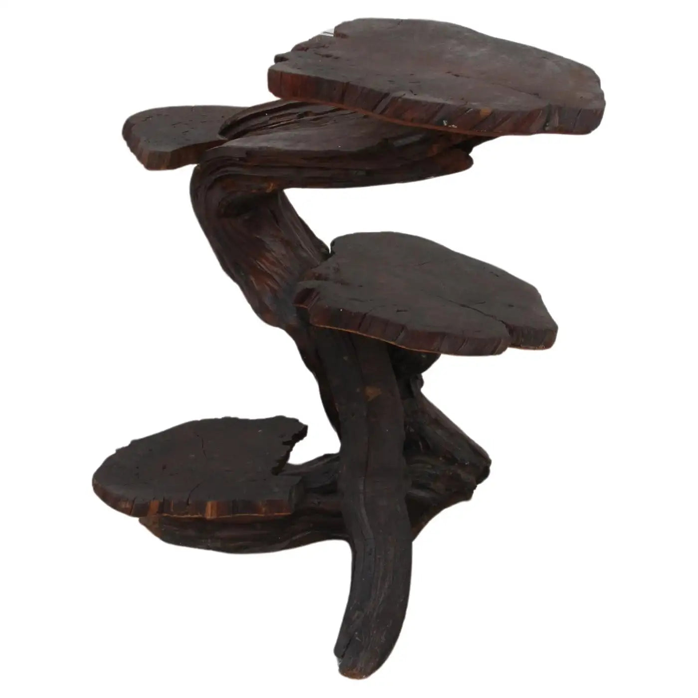 3 Tier Wood Sculptured Plant Stand