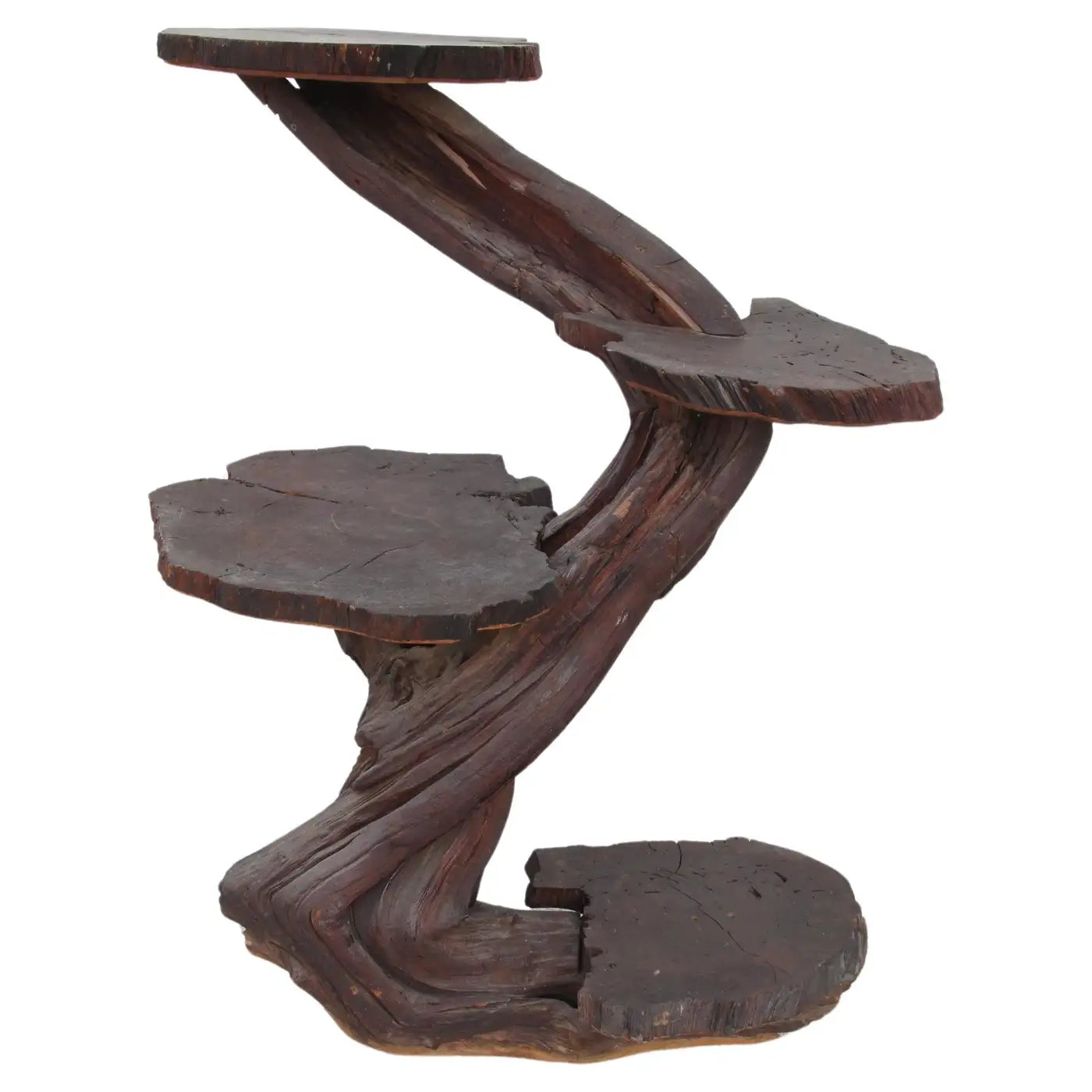 3 Tier Wood Sculptured Plant Stand