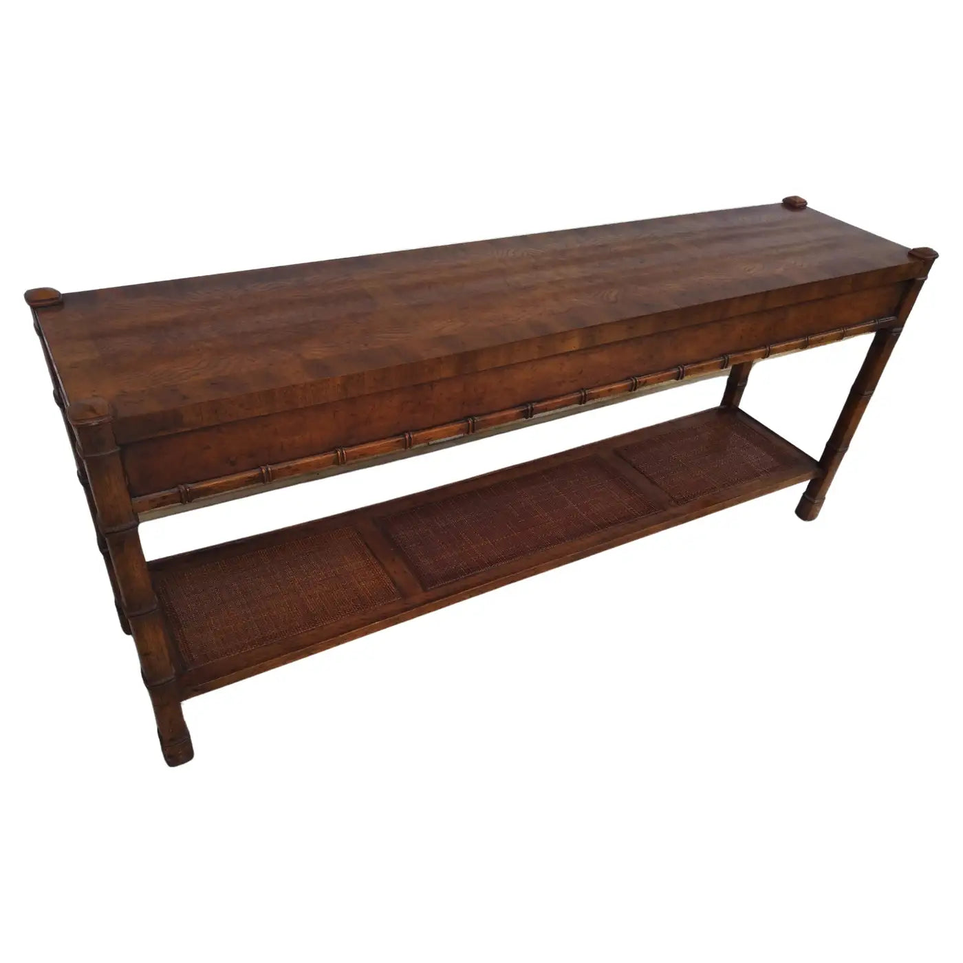 Heritage Furniture Faux Bamboo and Cane Console