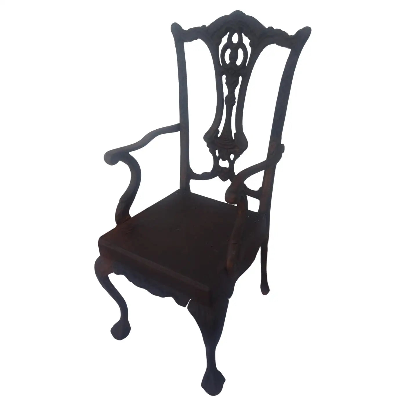 Wrought Iron Chippendale Ball and Claw Miniature Chair