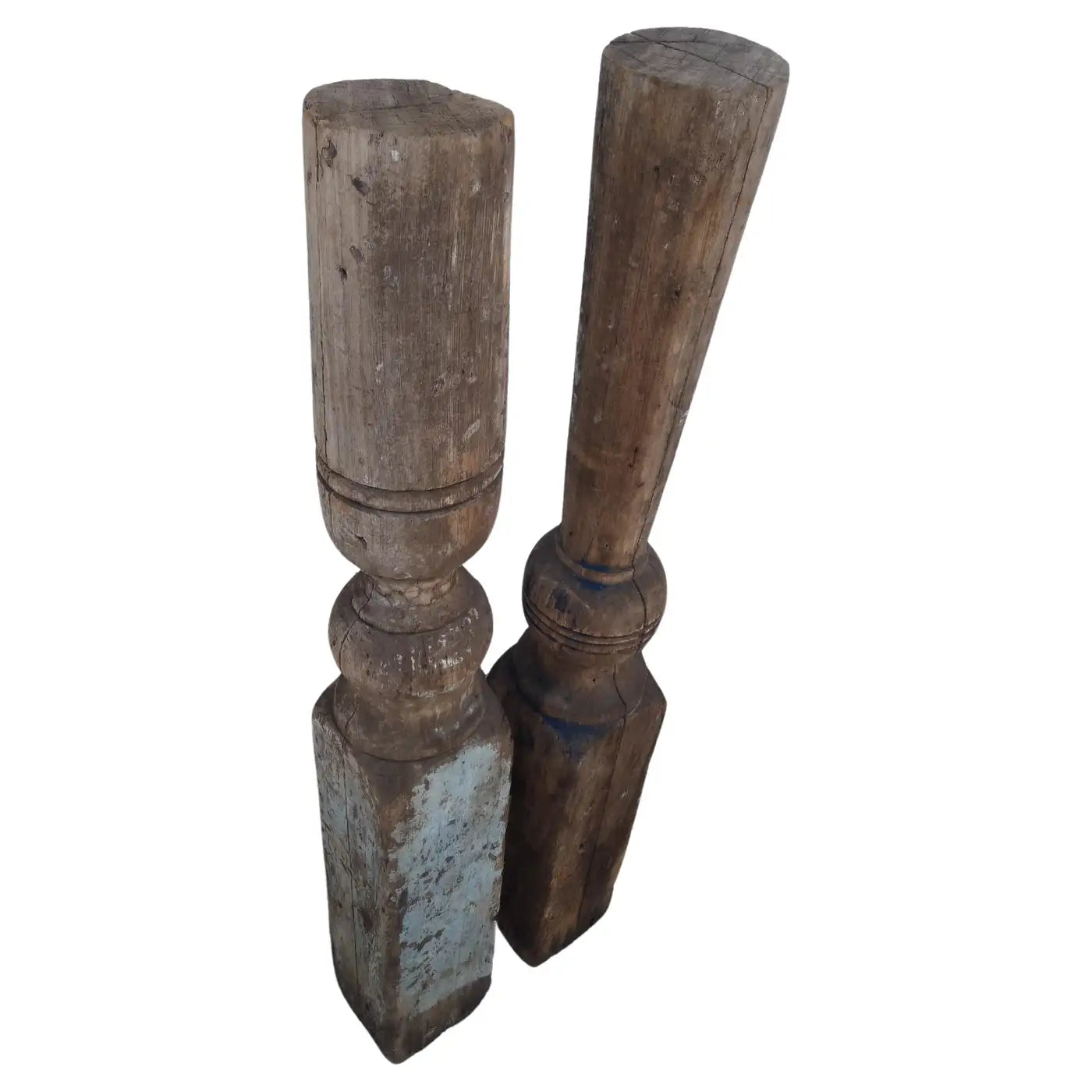 Pair of Wood Newell Style Pier Post