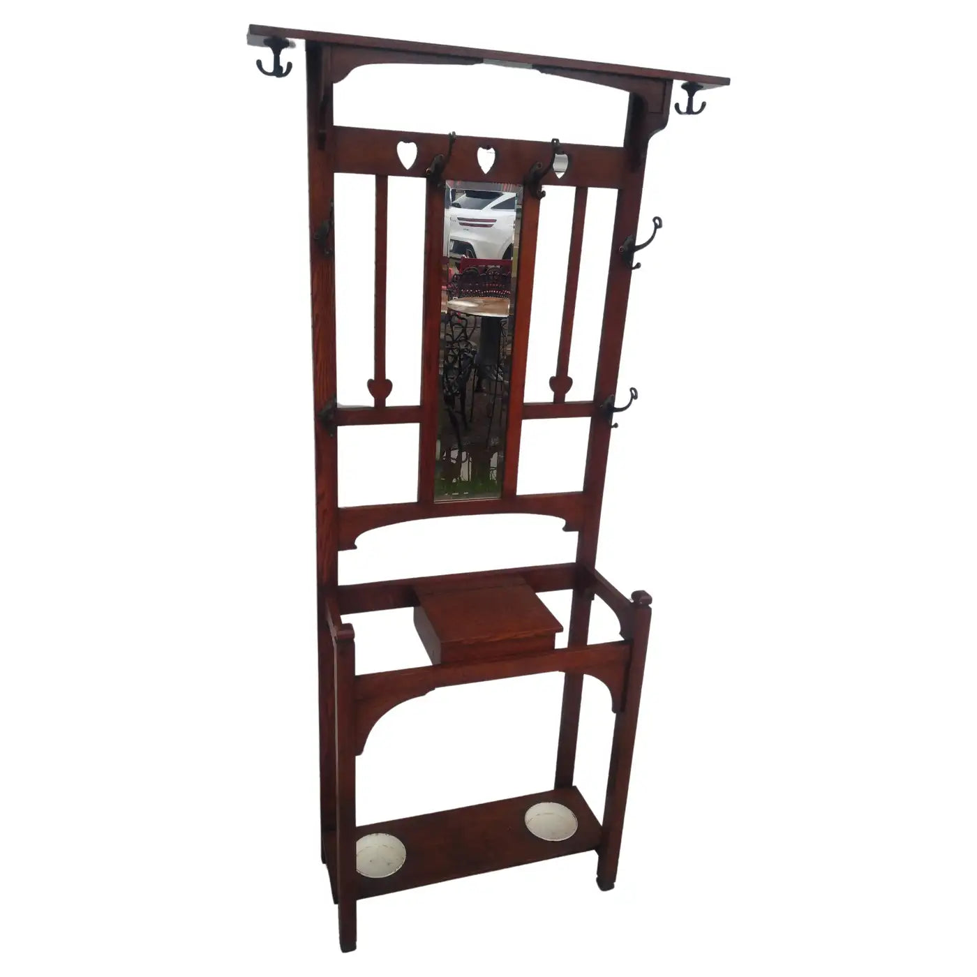 Mission Oak Hall Tree and Umbrella Stand