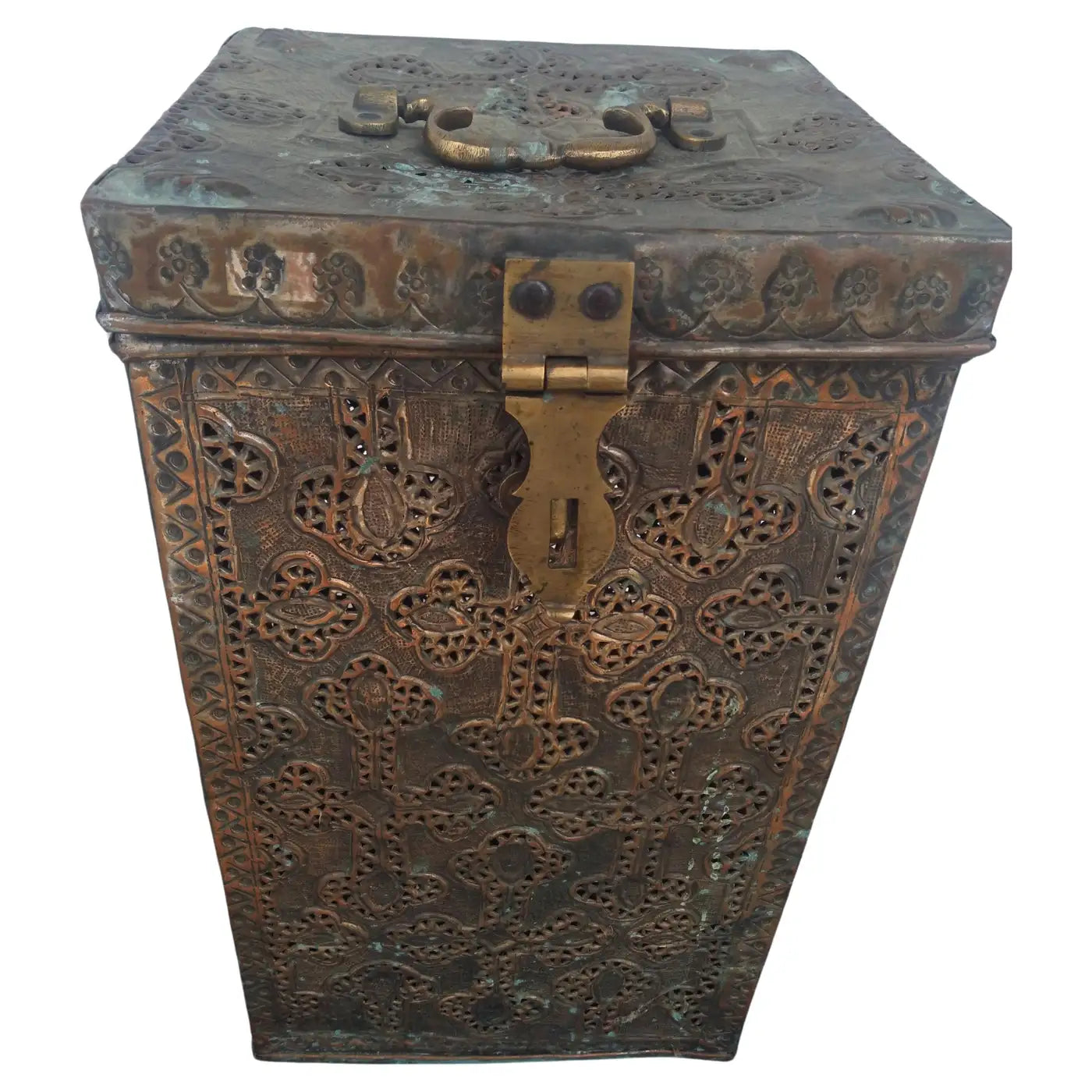 Pierced Islamic Copper Tinned Chest