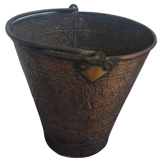 Vintage Islamic Style Decorative Forged Metal Pail