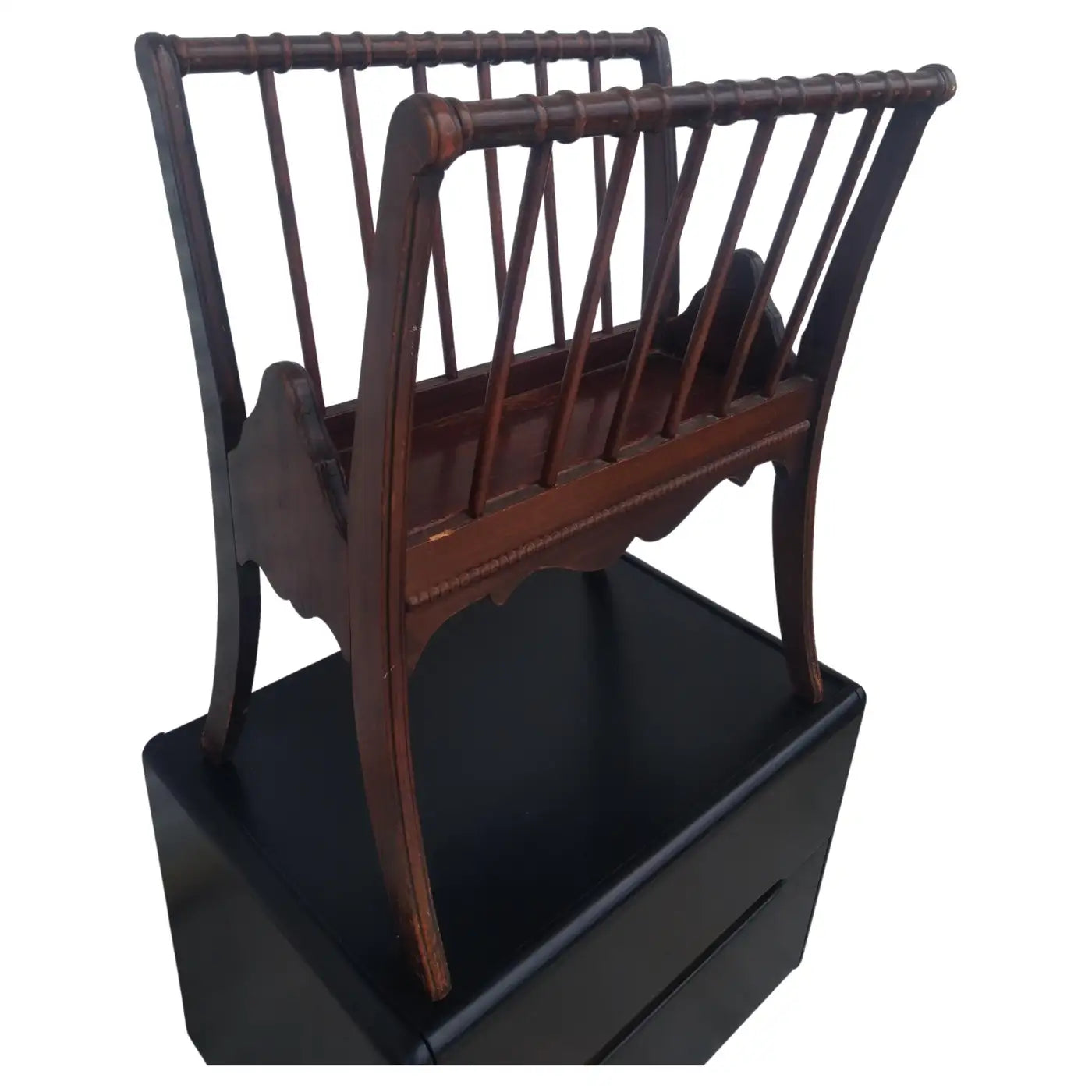 Vintage Regency Style Mahogany Magazine Rack