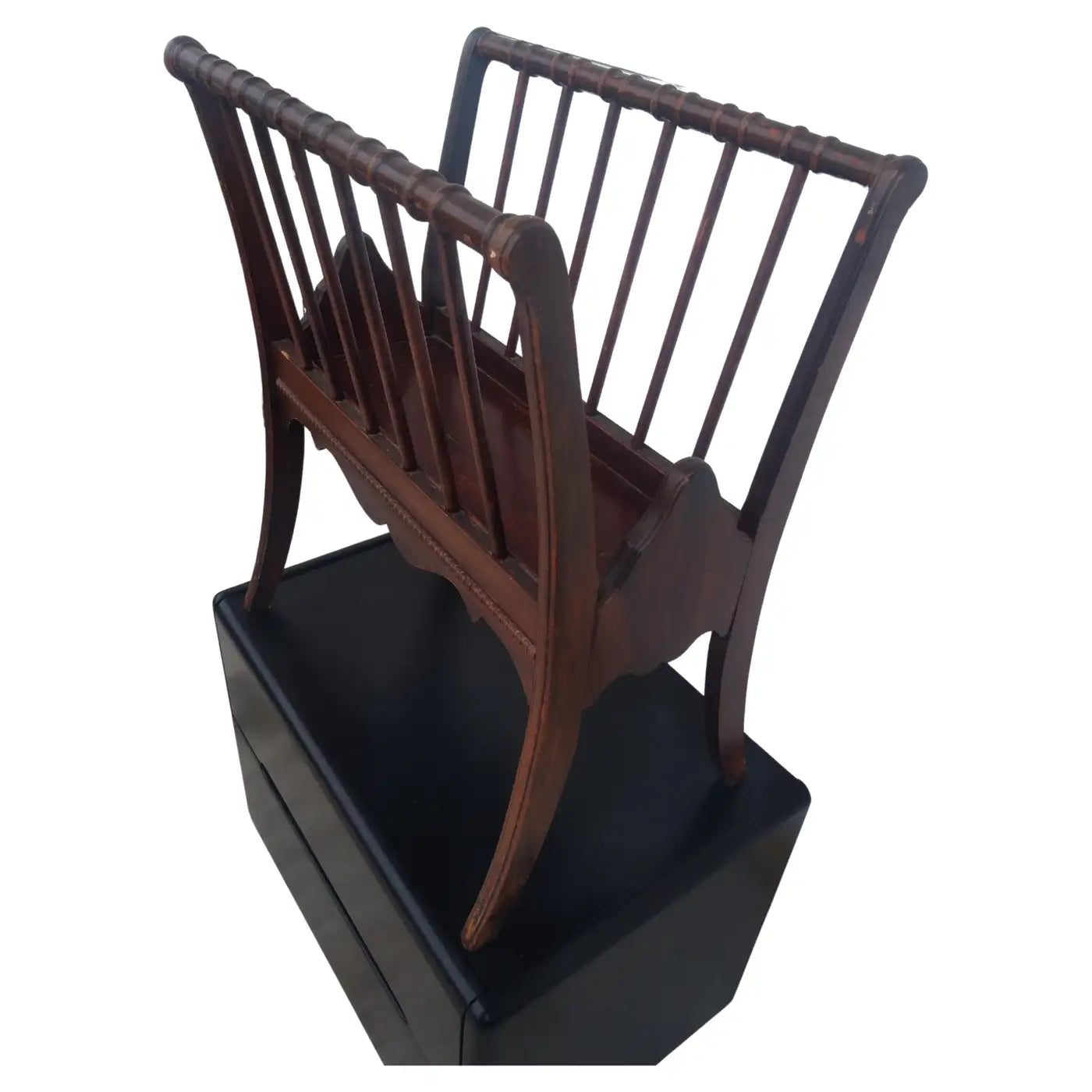 Vintage Regency Style Mahogany Magazine Rack