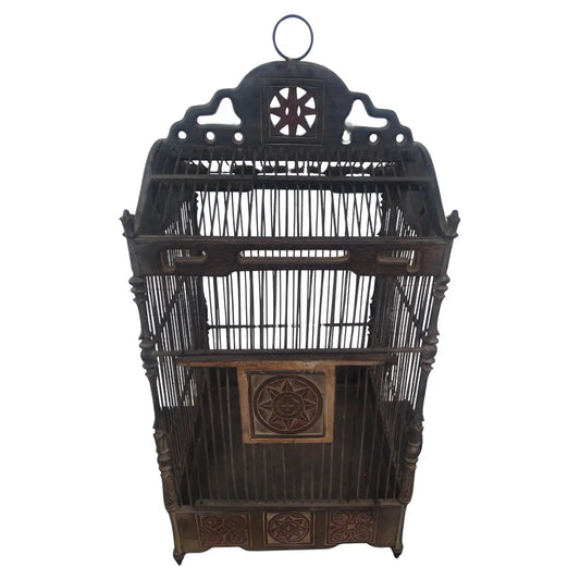 Large Vintage Metal Bird Cage