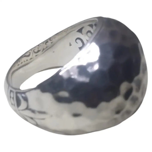 Sterling Silver Ring with Hammered Finish size 8