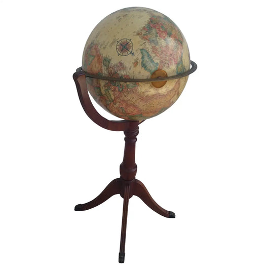 Vintage Globe on Regency Pedestal Stand