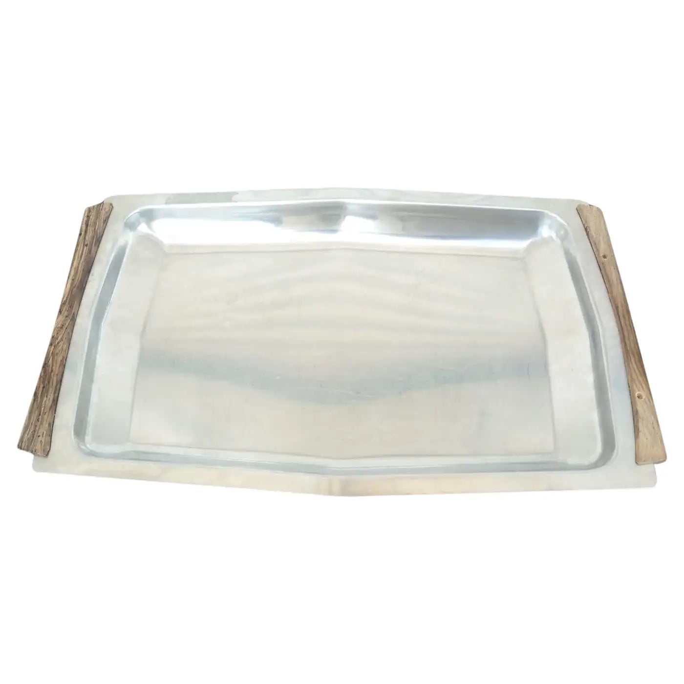 Cultura Stainless Steel and Teak Serving Platter