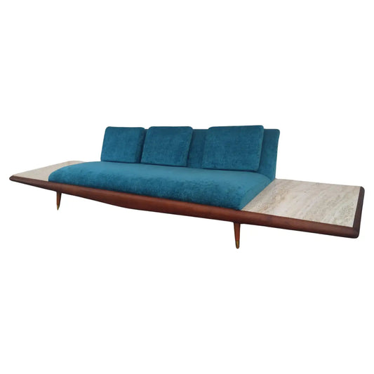 Adrian Pearsall 10.5ft. Sofa/Daybed with built-in Travertine Tables