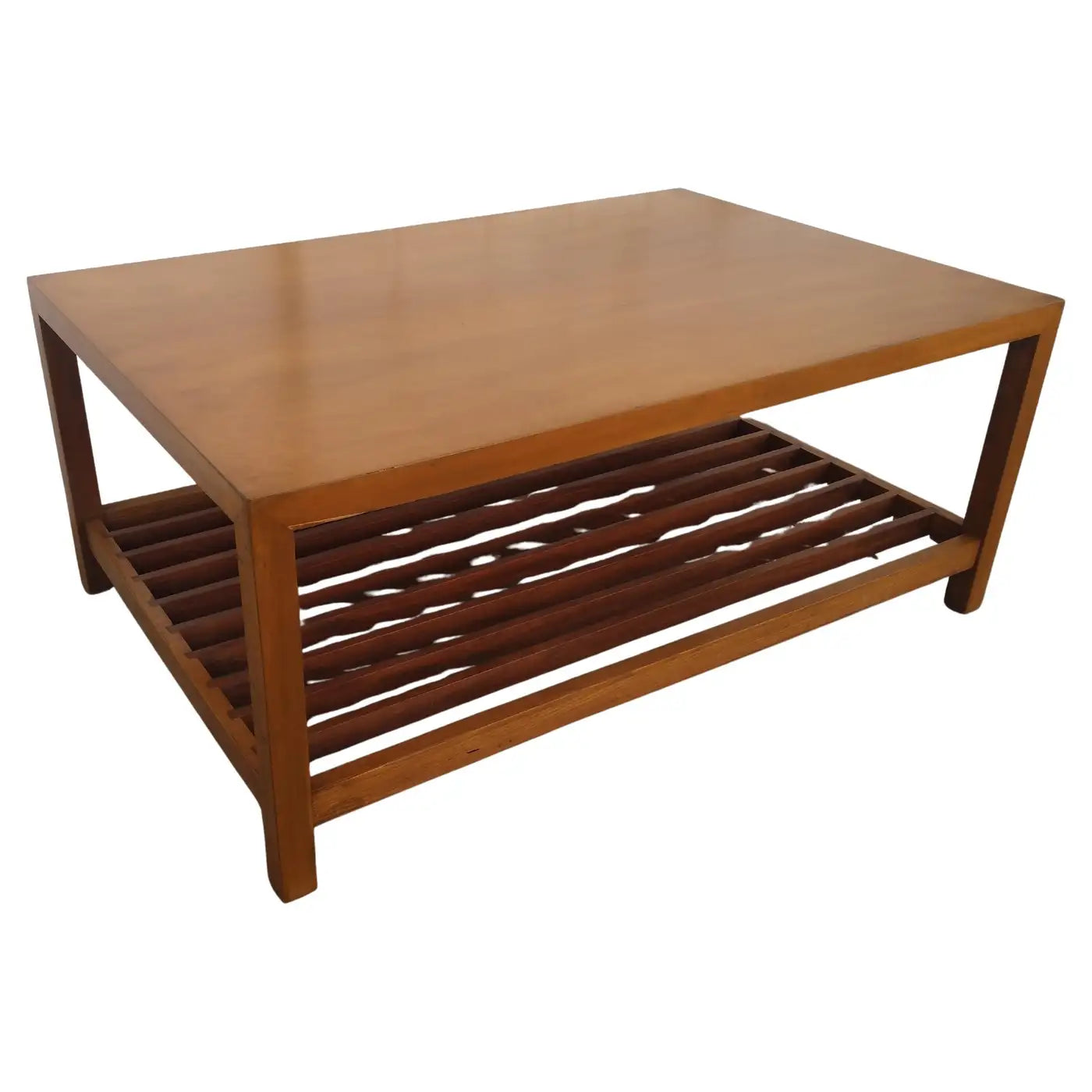 Lane Furniture Maple Coffee Table w/ Slatted shelf