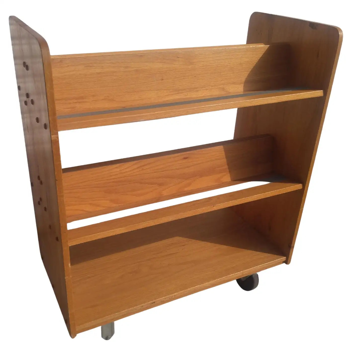 Rolling Cart Bookcase with Slanted Shelves