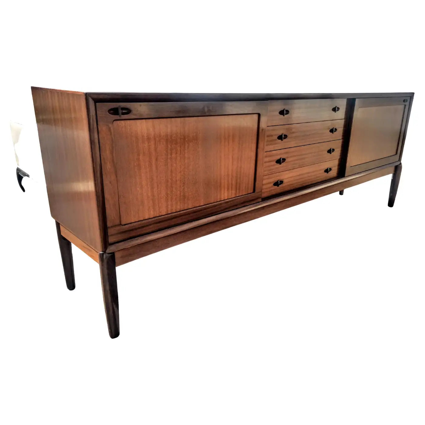 Vintage Midi Century Ribbon Mahogany Bramin Mobler Sideboard