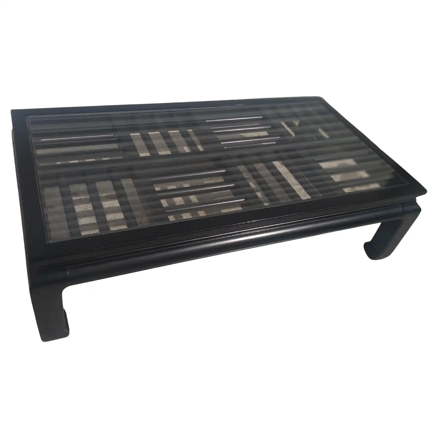 Century Furniture Ebonized Ming Style Fretwork Coffee Table