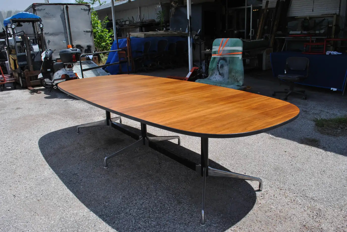 10ft Mid Century Eames Wood Conference Table