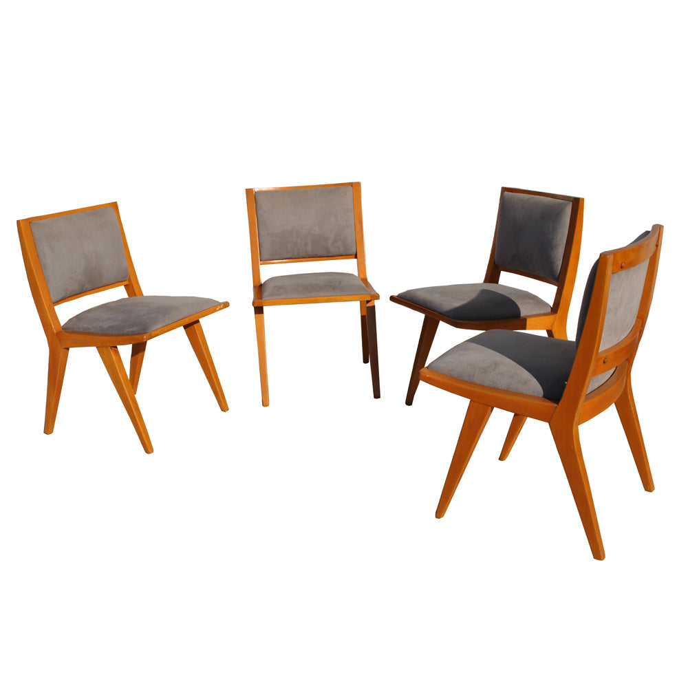 Restored Jens Risom Dining Side Armless Chairs