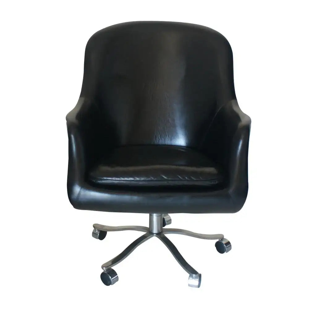 Zographos High Back Alpha Bucket Chair Black Leather (MR2579)