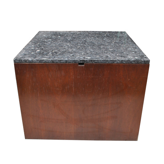 30″ Square Pedestal Walnut With Granite Top