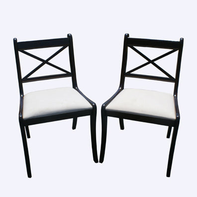Pair Traditional Vintage Dining Side Chairs Mahogany