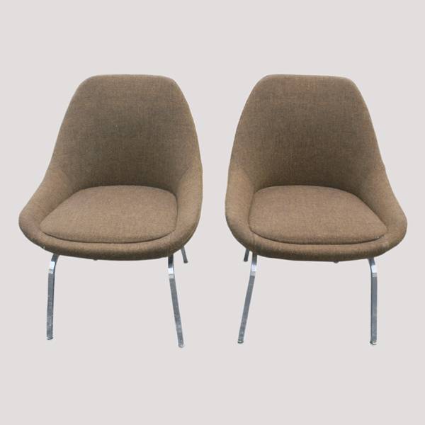 Mid Century Modern All-Steel Side Arm Chairs