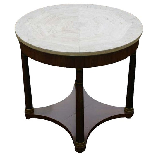 French Empire Arts Furn Mahogany Marble Side Table